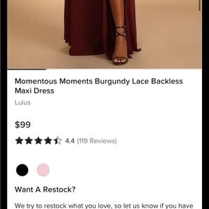 Lulu's Deep Red Lace Maxi Dress